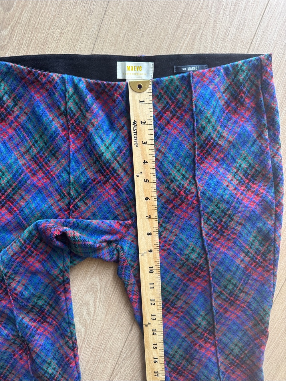 Anthropologie Maeve The Margot Kick-Flare Cropped Pants Plaid Edition Size XS - Picture 15 of 16